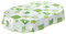 Wachstuchtischdecke abwaschbar Garten Tischdecke Wachstuch Rund Oval Eckig Indoor Outdoor Karo Kamille Grün Oval 160x140cm mit Saum - Eingefasst
