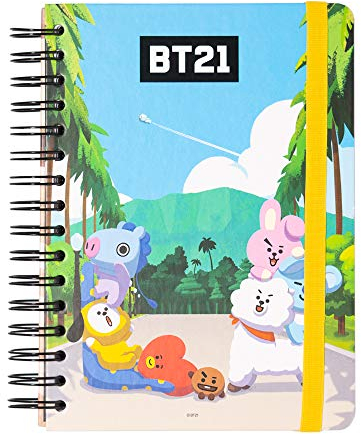 Grupo Erik Bullet Journal Dotted A5 BT21 - Hard Cover Notizblock A5 Ringbuch Notizbuch A5 Dotted Tagebuch für Erwachsene und Kinder Offizielles BT21 Merchandising