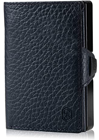 ZNAP® Slim Wallet Kreditkartenetui | Geldbörse Herren | Kartenhalter Geldbeutel Herren | Kartenetui Herren Geldbeutel | Herren Portemonnaie mit RFID Schutz| 12 Karten | Blau