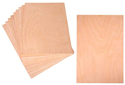 10 fogli di compensato da 3 mm, 30 x 21 cm, formato A4, compensato di betulla per legno, decorazione artistica e laser, pannello di legno tagliabile, compensato di alta qualità