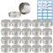 ZEOABSY 30 Stück Leere 50 ml Rund Silber Aluminium Tins mit Schraub-Deckel Schraubdose Cremedose Alu-Tiegel Dosen Aludose Blechdosen für Kosmetik Kerze Salben 5X Spatel, 2X Etikette
