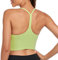 Lemedy Longline Damen Gepolsterter Sport-BH mit Riemchenrücken, Workout, Yoga, Crop Tank Top, gelbgrün, X-Large