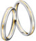 JC Trauringe Gold 333 Bicolor Paarpreis Poliert & mattiert I Partnerringe Gelb- & Weißgold mit Gravur in edler Schatulle I 2 Hochzeitsringe Herrenring ohne & Damenring mit Zirkonia Stein I ICT33