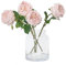 DUYONE Künstliche Blumen für Dekoration, Heimdekoration, echte Haptik, künstliche Blumen, Austin, Rose, Pfingstrose, Latex, künstliche Blume, Wohnzimmer, Dekoration,lebendige rosa Rosen(Rosa, 4 Stück)