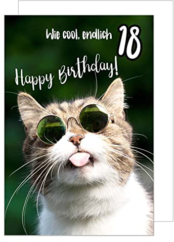 Edition Seidel Premium Glückwunschkarte zum 18. Geburtstag mit Umschlag. Geburtstagskarte Grusskarte Karte Junge Mädchen 18 Volljährigkeit (GZ334-18 SW022) (Design 1)