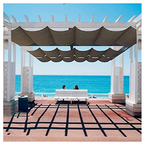 LIJINBO Sonnensegel Sichtschutznetz,Sun Shade Segel, Pergola -Wellenschattenabdeckung Im Freien, Ersatzschattenabdeckung Baldachin For Terrasse Deck Veranda Hinterhof Pavillon Mit Stangen Einfach Zu I