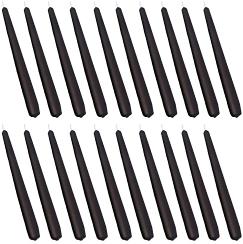 G Decor 2,10 oder 20 Stück Coraline Tall Candlesticks Matt Dinner Candles Mixed Colours Church Tapers Dinner Candles Sticks, Great for Weddings and Christmas (Black Matt Set of 20)