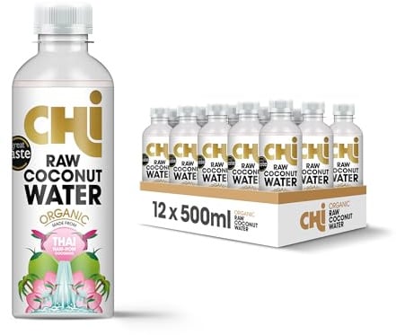 CHI Rehydrate/Revive RAW Organic Coconut Water Drink - (500ml) Pack of 12 - Hydrate with Natural Electrolytes, No Sugar Added, Full Of Vitamin C & Potassium.