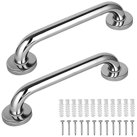 Umelee Agarraderas Baño 2 Piezas, Agarrador Ducha para Personas Mayores y Niños, Asa de Seguridad de Acero Inoxidable para Baño, Inodoro, Bañera, Escalera, Cuarto de Baño, Cocina, 40 cm de Longitud