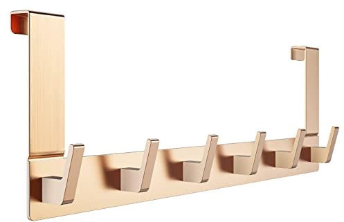 Dohomai Premium Türgarderobe zum Einhängen, Türhaken mit Filz Pads – Gold Türhakenleiste als Kleiderhaken Deutsche Türen - Einzigartigem Haken Tür für Kinderzimmer, Bad