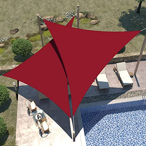 ECOOPTS 30,5 x 30,5 x 30,5 cm, wasserdicht, Sonnensegel, dreieckig, Abdeckung, UV-Verstopfung für Außenbereich, Terrasse, Pergola, Hinterhof, Garten (rot)