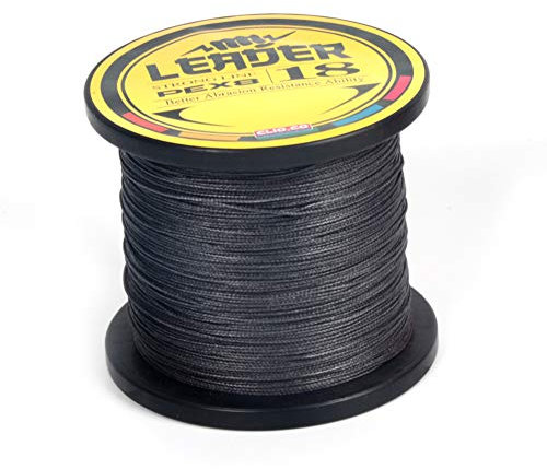 Amur Leopard Linea di Pesca Intrecciata 8 Fili Treccia PE ad Alte Prestazioni Filo di Pesca 1000m Resistente all'Abrasione, Nero, 2.5#/0.25mm/16.1kg
