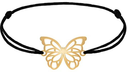Fauna Bracelet Papillon Étain Artisanal — Animal Totem Ajustable, Finition Or ou Argent, Cadeau Femme Homme Enfant, Fabriqué en France