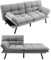 RELAX4LIFE 2-3 Seater Futon Sofa Bed, Convertible Memory Foam Sleeper Couch with Adjustable Backrest & Armrests, Click Clack Sofa bed for Living Room Bedroom Office (Polyester Fabric, Gray)