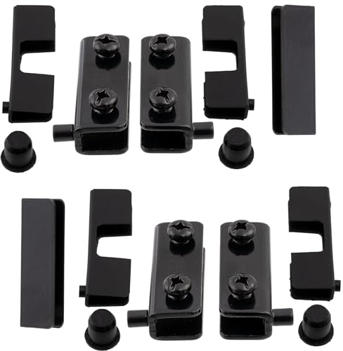 AERZETIX - C41060 - Juego de 2 pares de bisagras pivotantes para puerta de vidrio cristal espejo - vitrina - acabado negro
