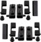 AERZETIX - C41060 - Juego de 2 pares de bisagras pivotantes para puerta de vidrio cristal espejo - vitrina - acabado negro