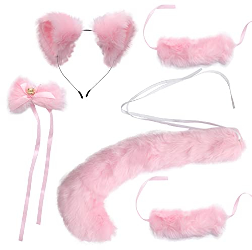PACKOVE 1 Satz 5st Fuchsohren Fuchsschwanz Anzug Katzenkostümzubeh?r Für Frauen Fuchsohren Und Fliege Pelzige Katzenohren Kopfbedeckung Kinderkleid Stirnband Cosplay Stoff Fräulein