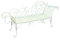 Park Bench Outdoor Leisure Bench with Backrest and Armrests Exquisite White Garden Bench Patio Balcony Outdoor Wrought Iron Leisure Furniture Outdoor Bench