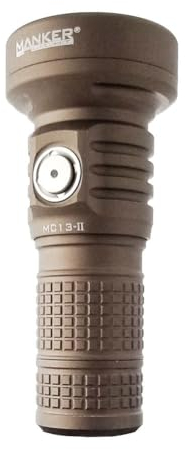 Manker MC13 II (versión estándar) linterna portátil recargable, 2000 lúmenes, haz de luz de 600 m, LUMINUS SFT40 LED, con filtro suave, cola magnética (arena, batería 18350+21700 y tubo)