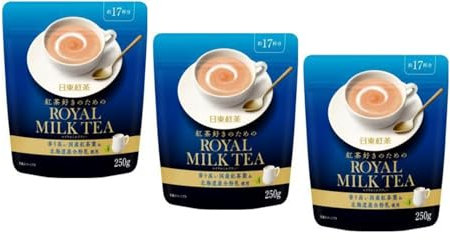 Nittoh Kocha Royal Milk Tea Japanischer Instant-Milchtee, 250g, 3 Packungen