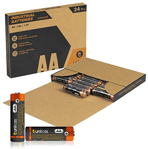 Uniross Pile Alcaline Industrial Stilo AA - LR6 1,5v - Box da 24 Batterie