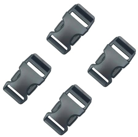 JEESHAN 4PCS Schwarz 25mm Kunststoffschnallen Quick Side Release Kunststoff Schnallen Clip Schnalle Clips Teile Plastik Steckschnallen Schnallen Clips-Steckverschluss Klickverschluss Klippverschlüsse