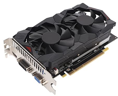 Computer Grafikkarten, 2 GB GDDR5 128 Bit PCIE 3.0 Gaming Grafikkarte, Video Grafikkarten mit Zwei Lüftern, Unterstützt DirectX12, /VGA/DVI Ausgangsanschluss (GTX750)