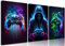 WSTUKVV 3Pcs Cool Gaming Canvas Wall Art Retro Video Game watercolor Posters Pictures Colorful Neon Gamepad Painting Prints for Boys Room Kids Game Room Accessories Bedroom Home Decoration Framed