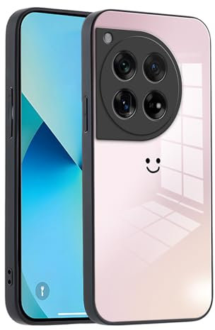 XINYEXIN Funda para OnePlus 12R Case con Vidrio Degradado, Moda Ultra Delgado Antichoque y Antiarañazos Protectora Carcasa - Rosa