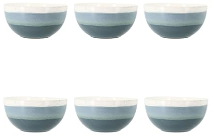NOVASTYL - Lot 6 bols riga bleu 57cl en grès - 2414142