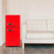 Sweiko Réfrigérateur d'époque. Combiné congélateur avec éclairage LED,double porte, volume total 60 litres, volume du congélateur 22 litres[classe d'efficacité énergétique F] (Red)