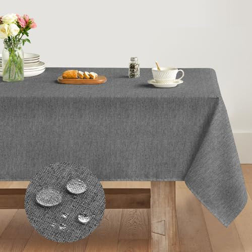 Artoid Mode Hellgrau Tischdecke 140x220 cm, Saisonnal Herbst Wasserabweisend Fleckschutz Tischwäsche Küche Dekoration Urlaub Party Dekor