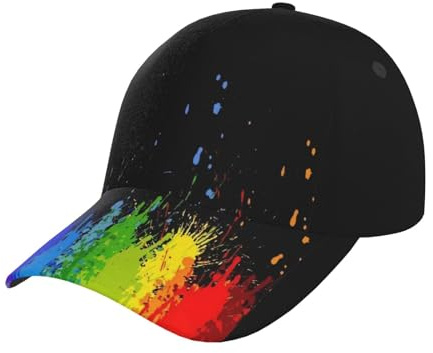 KVHSVEGO LGBT Gay Pride Regenbogen-Mütze für Männer und Frauen, Baseball-Cap, verstellbar, LGBT-Trucker-Mütze, Kopfbedeckungen im Unisex-Stil