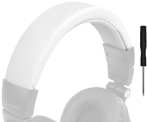 SOULWIT Copertura Archetto in pelle proteica per Audio Technica ATH M50, M50X, M50XWH, M50XBT, M50XBT2, M50S/LE, parte di ricambio per la riparazione del cuscinetto della fascia per la testa
