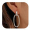 Dochais S925 Sterling Silber Post Creolen Ohrringe Doppelkreis mit Zirkonia, Gold/Silber Hängend Ohrringe, Doppelkreis Ohrstecker Hypoallergene Chunky Schmuck als Geschenke für Damen