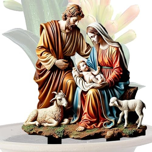 Clavija de Belén - 2D Acrílico Jesús Nacimiento Cartel de Jardín para Exterior | Colección de Belén Sagrada Decoración para Terraza, Balcón, Jardín, Patio