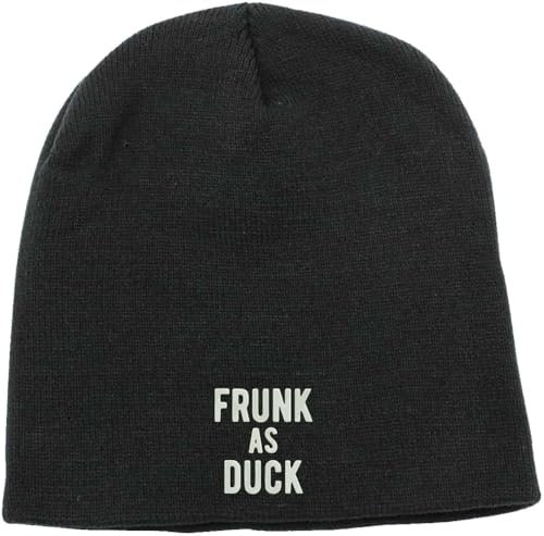 Frunk As Duck Lustiger Spruch Bestickt No Fold Beanie Mütze Wintermütze Schwarz, Schwarz , Einheitsgröße