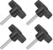 QUARKZMAN 4 Stück T-Flügelschraube mit Griffen Rändelschrauben, M5 x 30mm Männliche Schraube Knopf 304 Edelstahl Rändelschraube Daumenschrauben-Griff 36mm Durchmesser, Schwarz