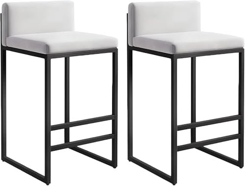 Frühstücksbarhocker 2er-Set, Küchenbarstühle mit schmiedeeisernen Beinen und ergonomischer Rückenlehne, hohe Hocker für Kücheninsel, Theke, Barhocker zu Hause,#3,75cm(29,5'')