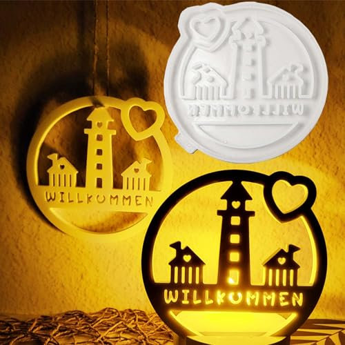 Silikonformen Gießformen Lichthäuser WISIRENT, Lichthäuser Silikonform Silikon Gießform Häuser, Silikonformen Gießformen Kerzenhalter Silikonform Lichterhäuser, Lichterhäuser Gießform für Kerzen Gips