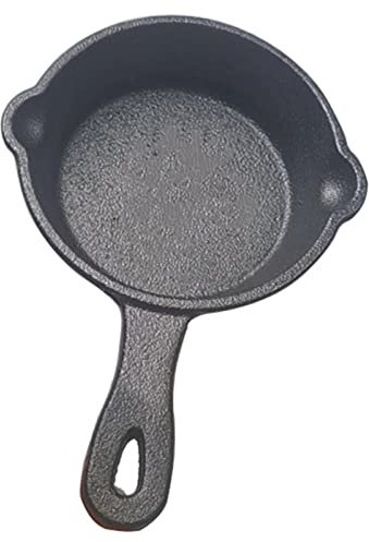 Azxcvbnm 8.5cm Small Fry Pan Steak Pot Non Stick Cast Iron Wok Pans with Handle for Home Induction Electric Cooktop