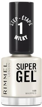 Rimmel Super Gel, 109 Whipped, Vernis longue tenue, Finition givrée, Application facile, Manucure effet gel, Résistant aux éclats, Formule clean, 12ml