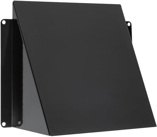 Vent Systems 150 x 150 mm Schwarz Abluftgitter Haube – Verzinkter Stahl Gitter mit Flansch – Schwerlast Rostfreie Abdeckung – Für Außenwand, Garage, Hausbelüftung und Abluftanlagen