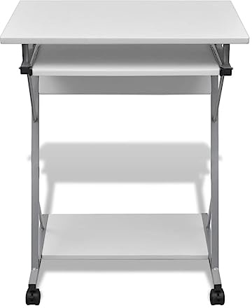 Desks Schminktisch Gaming Tisch Office Desk - Computertisch Computerwagen PC Tisch Bürotisch Laptop auf Rollen weiß für Büro Arbeitszimmer Balkon Jugendzimmer