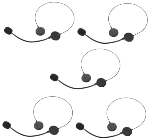 LRXIYODE 5pcs Lightweight Fake Microphone Headset for Cosplay Party Lifelike Prop Microphone Accessories Comfortable Pretend Play Headphones for Halloween Masquerade