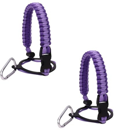 HDouii 2Pcs Water Bottle Handle Strap for Outdoor Camping Water Bottle Strap Paracord Handle with Safety Paracord Carabiner Holder Lanyard,Water Accessories
