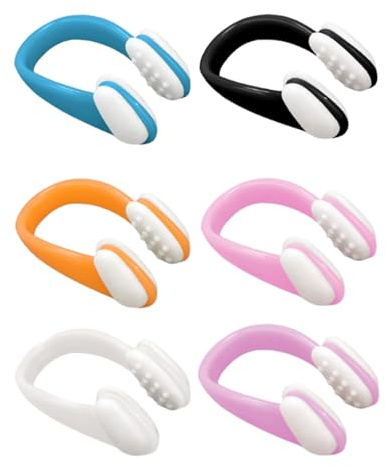 Genérico Pinzas Nasales 6 Piezas Pinza de Silicona Resistente al Agua | Clip Nasal De Natación Para Adultos Para Niños Chicos Infantiles Unisex Principiantes Entrenamiento Buceo Surf Deportes