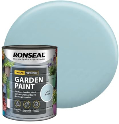 Milena Cool Breeze Garden Paint 2.5l, Water Based Wooden Paints, Fast Drying Matt Finish, Long Lasting Fade Resistance Fence Paint, DIY Colour for Brick, Flower Pots (Cool Breeze, 2.5 Litre)