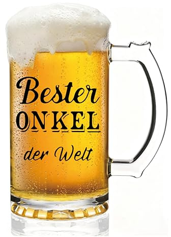 Verdaxis Onkel Bierglas Geschenk, Bierkrug Geburtstag Geschenk für Bester Onkel 450ml