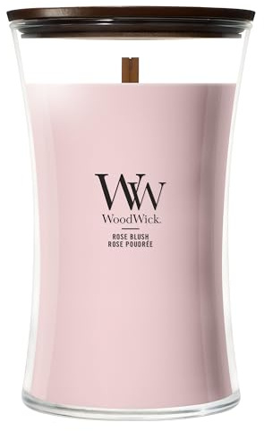 WoodWick Scented Candle | Large Hourglass Candle | Rose Blush | Perfect Gifts for Women